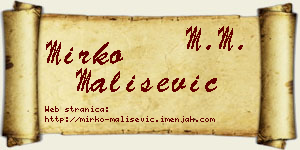 Mirko Mališević vizit kartica